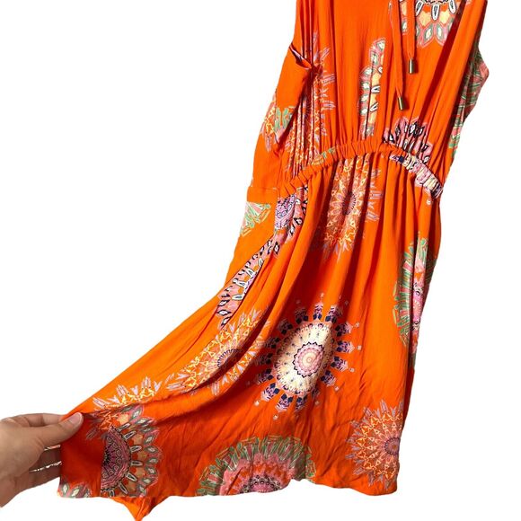 Anthropologie Floreat Livia Halter Dress Keyhole Tie Back Medium Orange US 4 - Picture 9 of 12